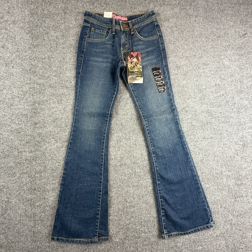 Y2K Levi's 518 Superlow Bootcut Jeans Juniors 0 Medium Blue Low Rise Stretch
